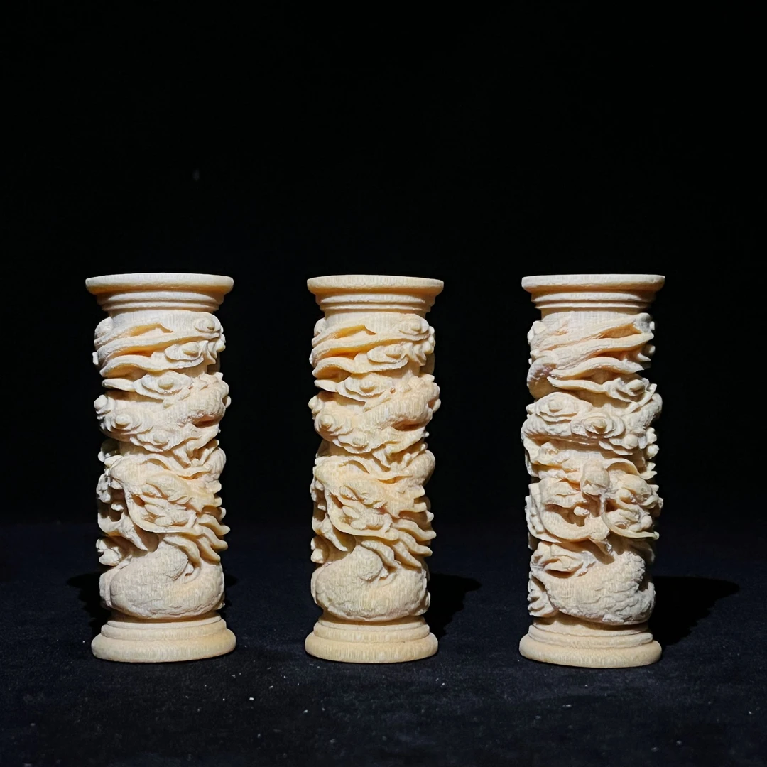 实心竹雕刻龙柱超大盘龙玉竹浮雕龙血竹