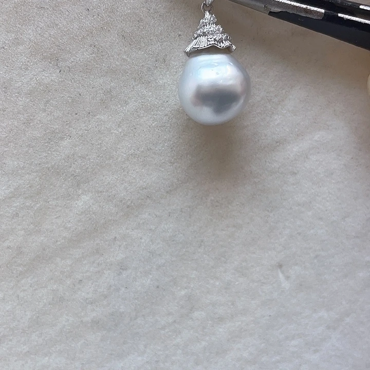 海水珍珠银S925镶嵌吊坠(不含链)