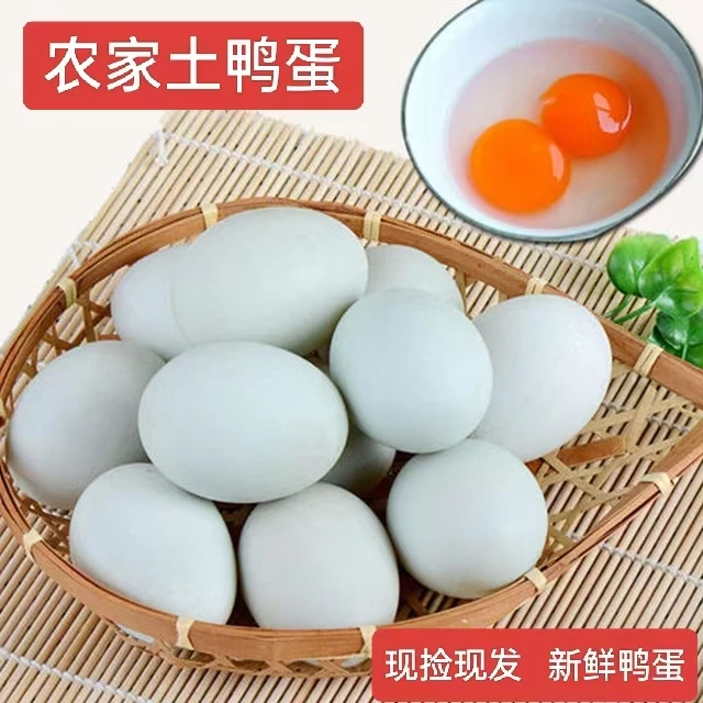 新鲜生鸭蛋正宗农家散养土鸭蛋批发村河里放养原生态青皮白皮绿壳