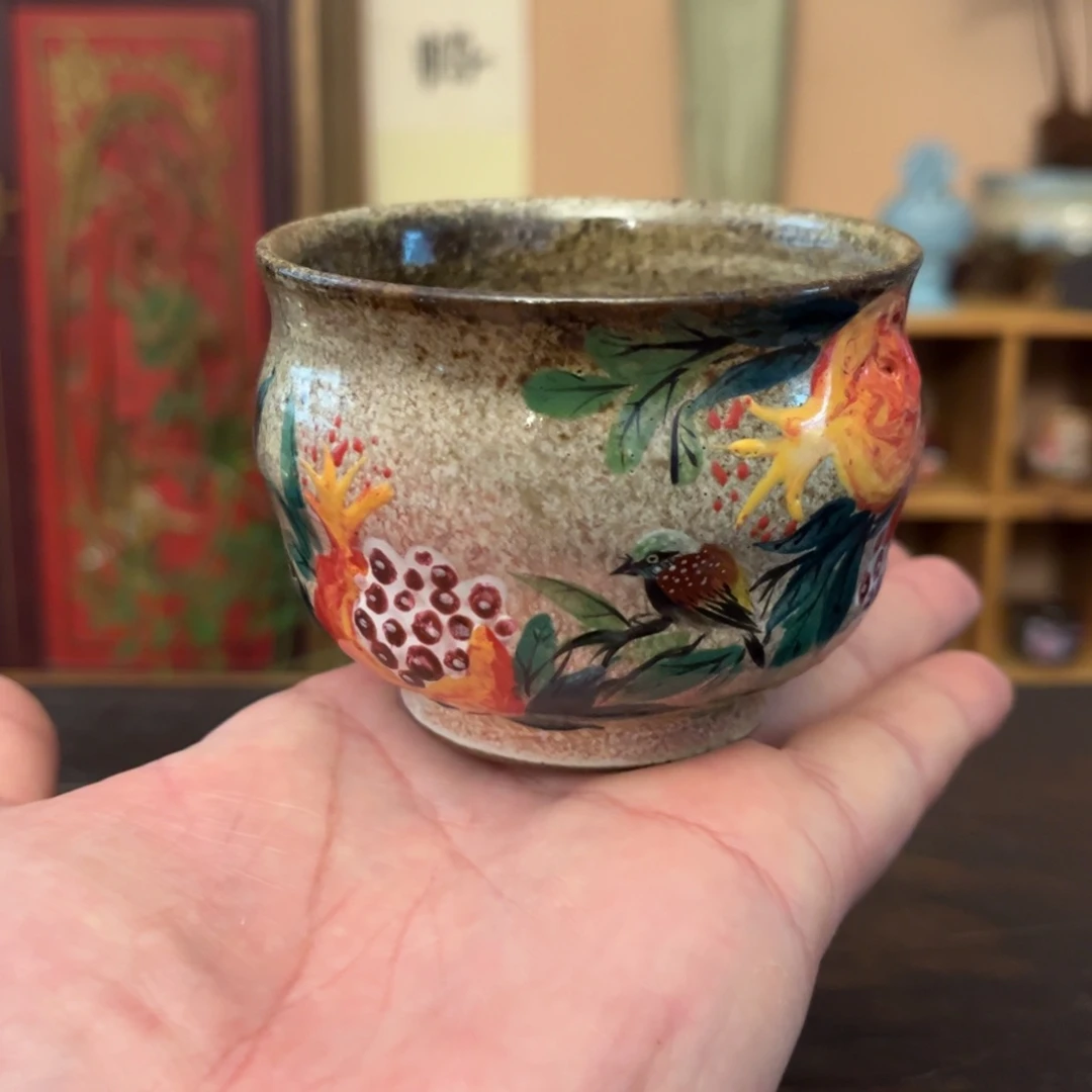 柴烧纯手工手绘陶瓷