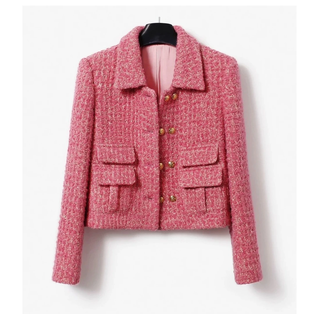 子芸定制【伯爵红茶】轻奢重工短款粗花呢短外套预JJQ4WT5116