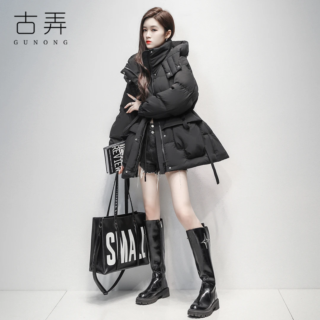 羽绒服女短款加厚保暖2025冬装新款小个子面包服时尚白鸭绒外套冬