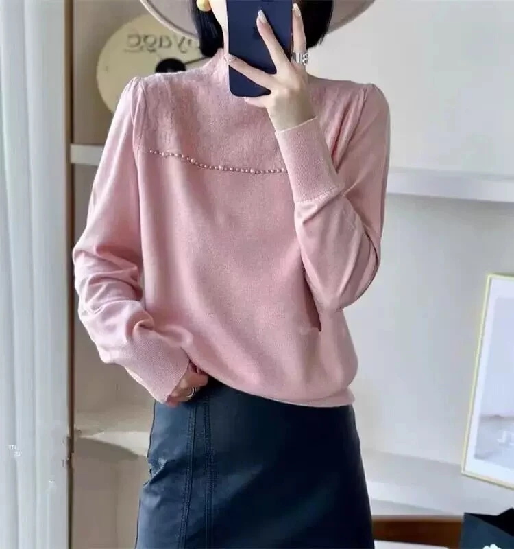 秋冬百搭长袖针织毛衣女