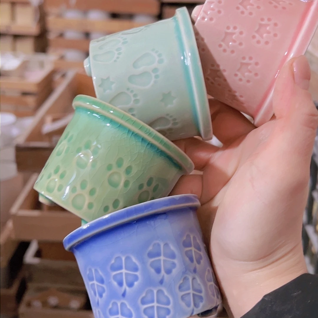 红陶陶瓷花盆满12包邮