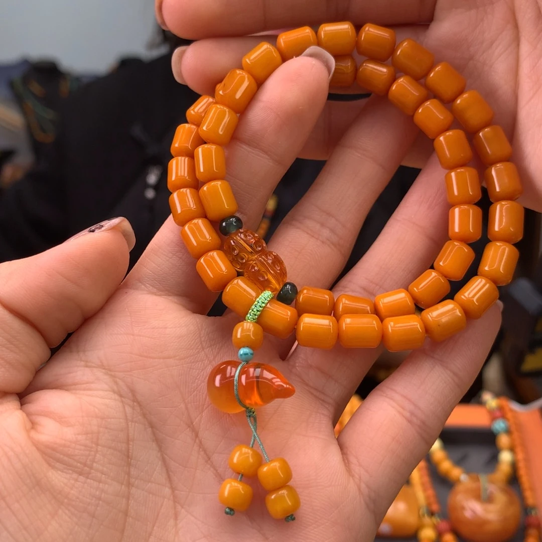 蜜蜡手串未镶嵌天然