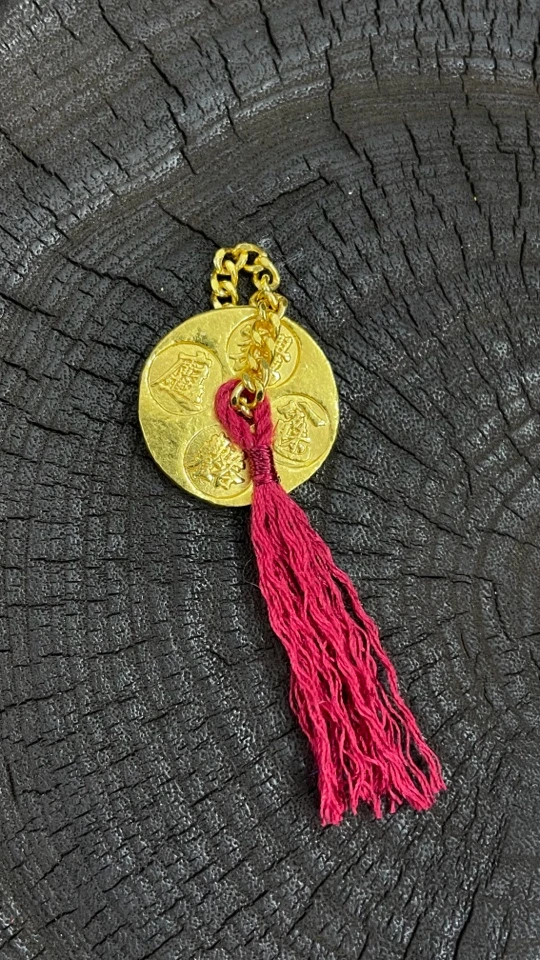 唯金珠宝 足金手工金吉言吊坠