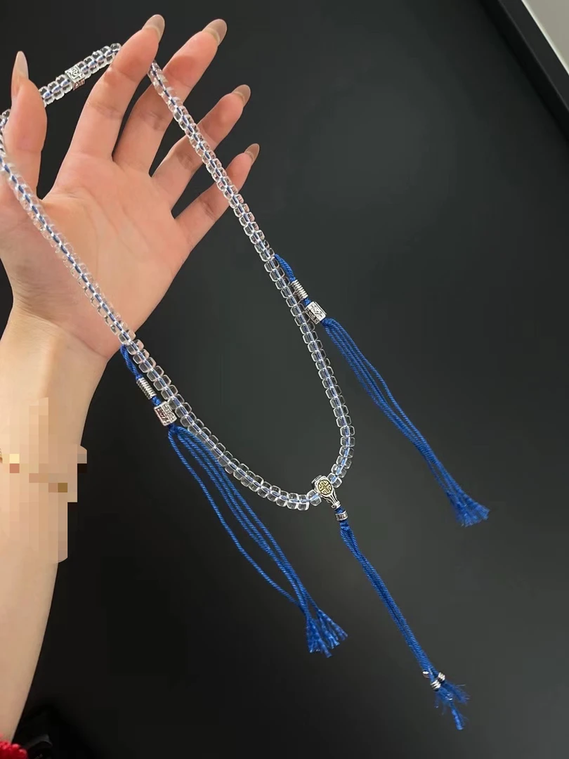 天然水晶108颗蓝多样性发其一