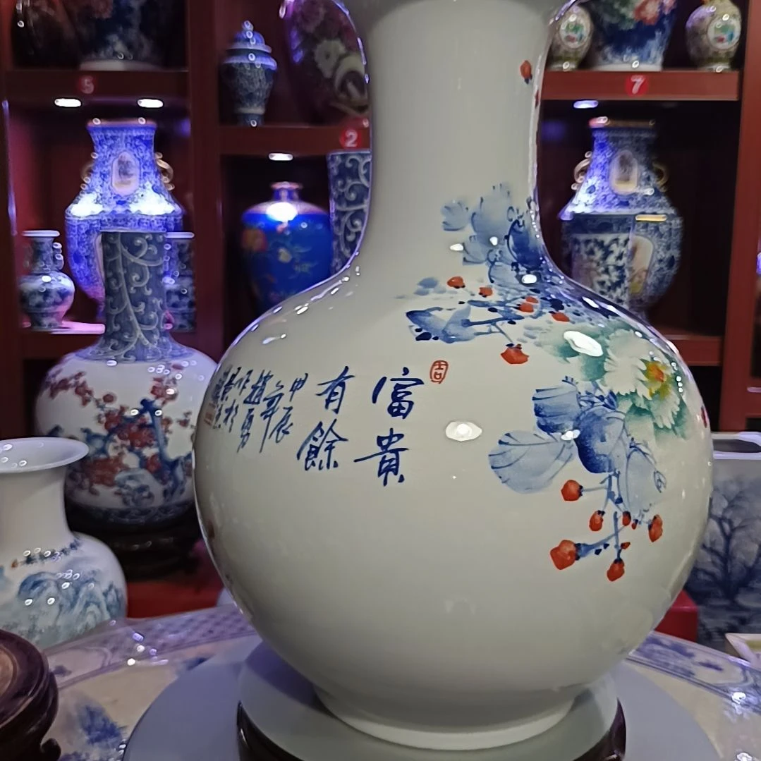 瓷片景德镇手绘陶瓷富贵有余赏