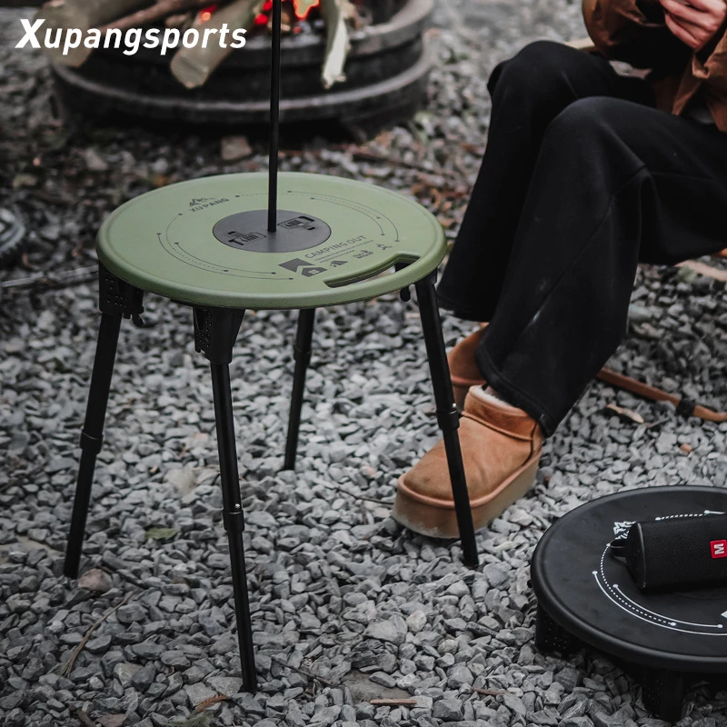 虚胖户外战术圆桌露营折叠桌椅组合便携多功能茶几桌凳摩旅小桌子