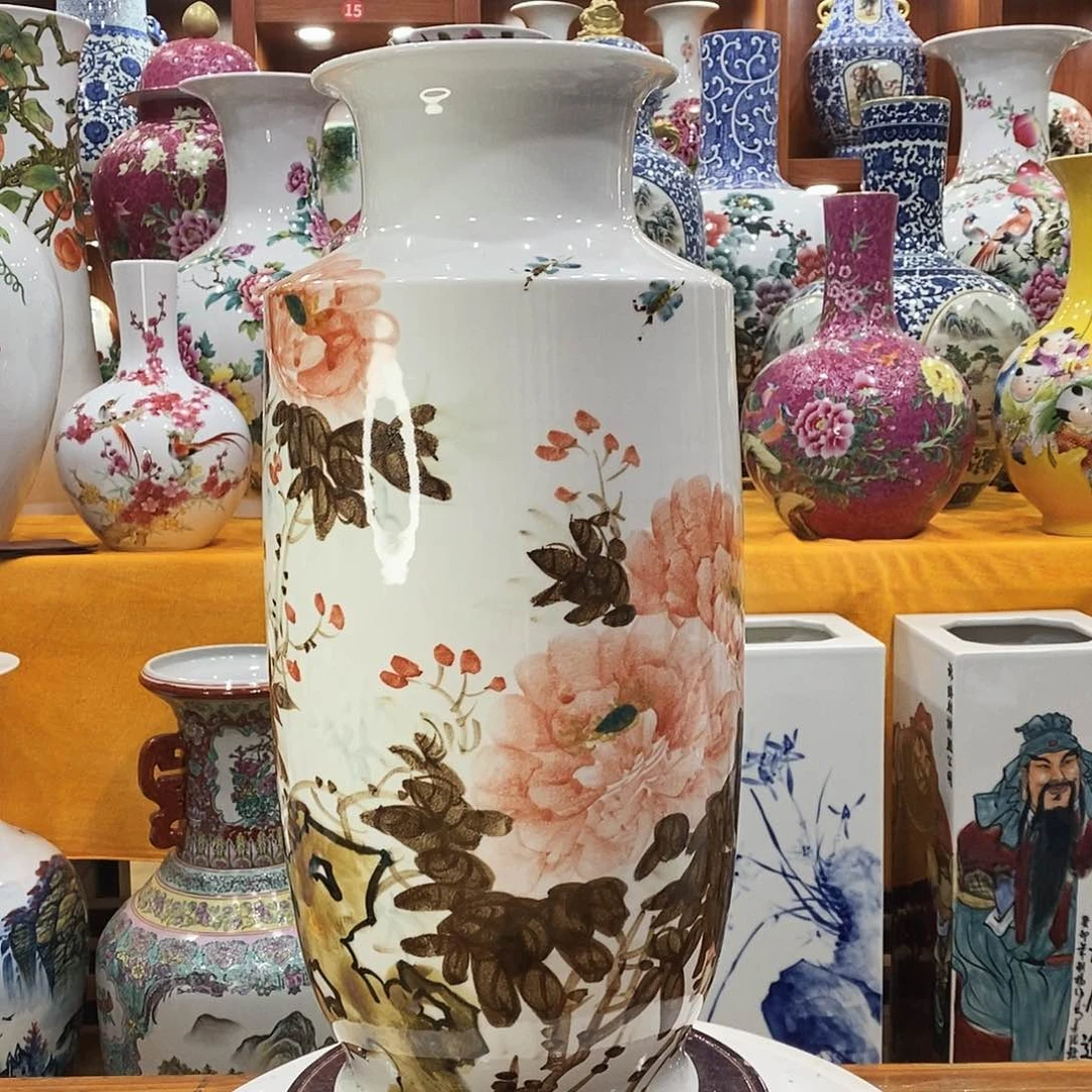 摆件景德镇陶瓷冬瓜瓶