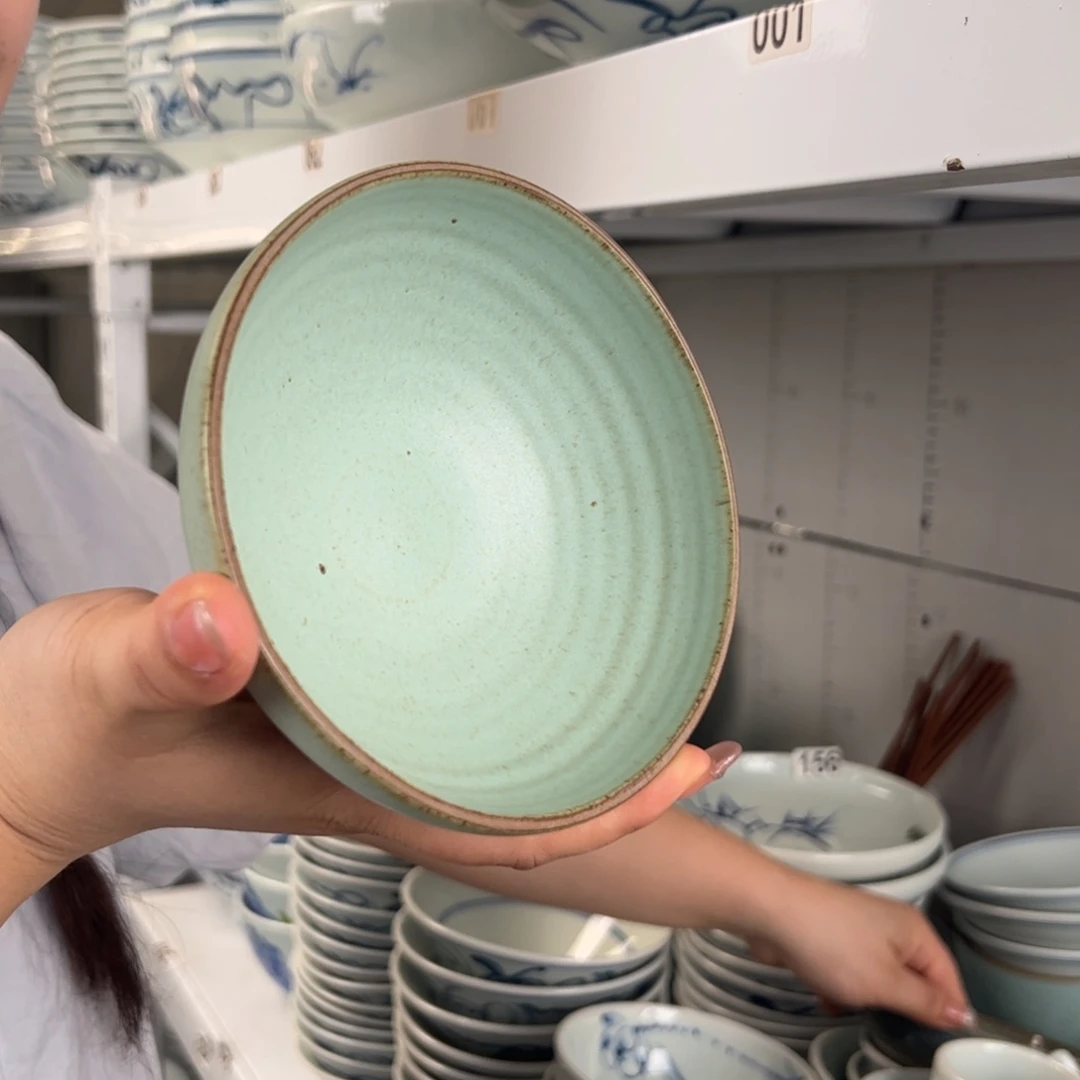 碗陶泥雅绿5.5寸古碗（单只装）