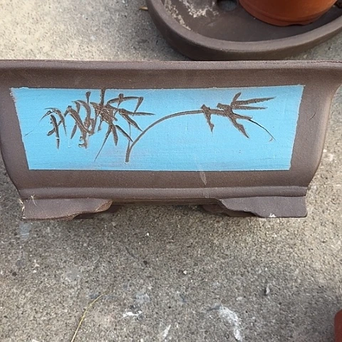 紫砂宜兴紫砂花盆32蓝马槽