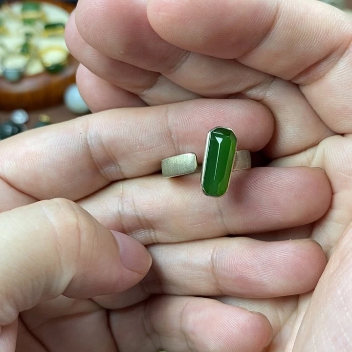 银S925镶嵌戒指和田玉