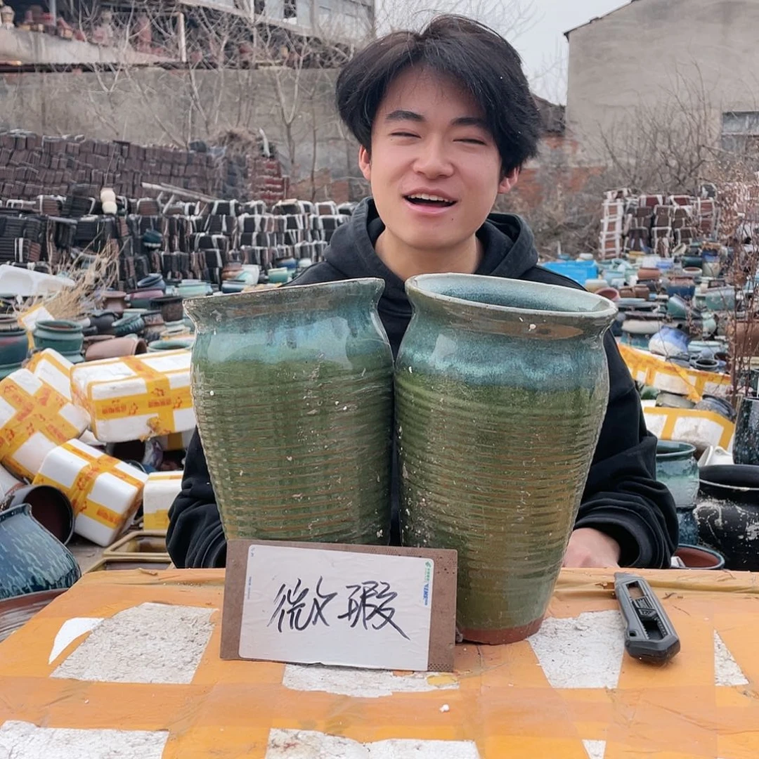 无铅玻璃宜兴紫砂花盆