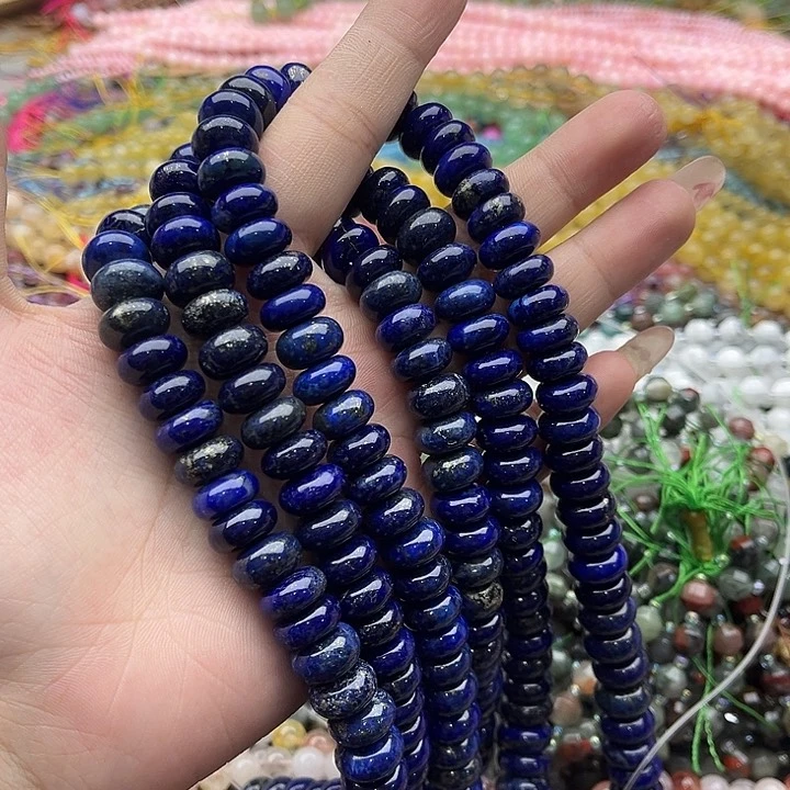 玛瑙/玉髓未镶嵌珠宝半成品一条12mm左右青金算盘珠