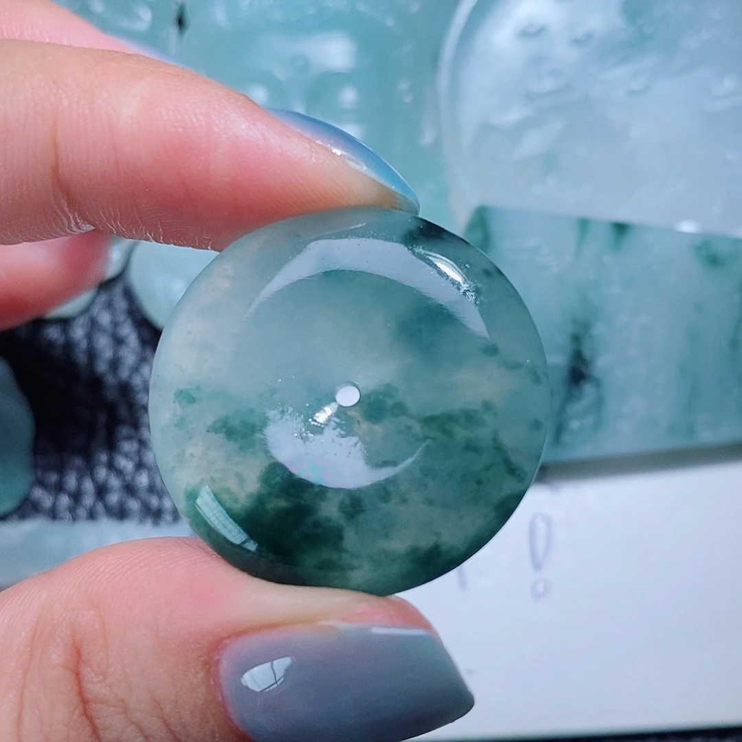 定制翡翠未镶嵌毛货付款后确认抛光