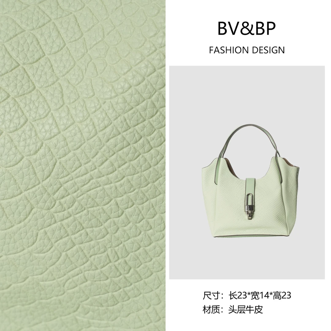 BV&BP· 原创设计 真皮高定手提单肩包  HD2398B-淡青色