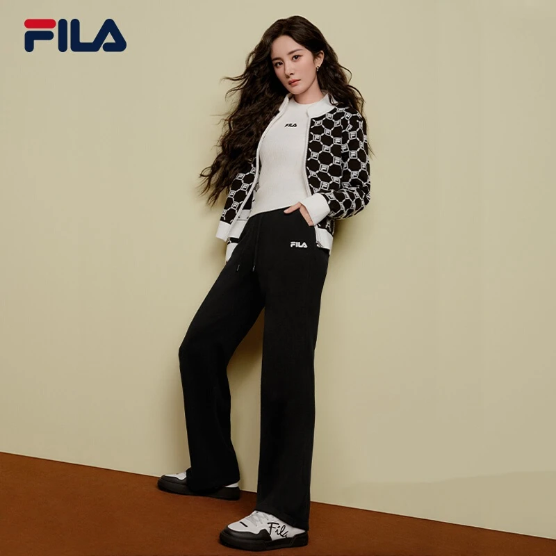 斐乐女款春秋【糯米裤】休闲简约百搭保暖直筒遮肉长裤F11W518603