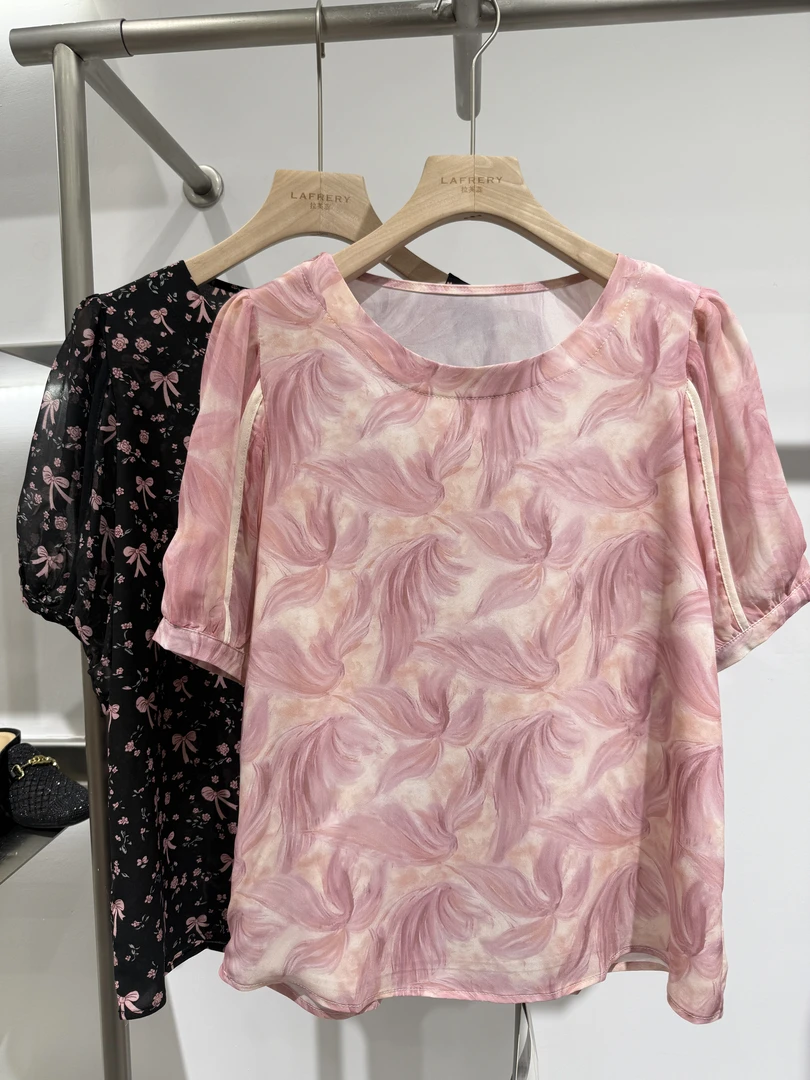 【方圆服饰】袖短袖气质上衣碎花小衫洋气时尚