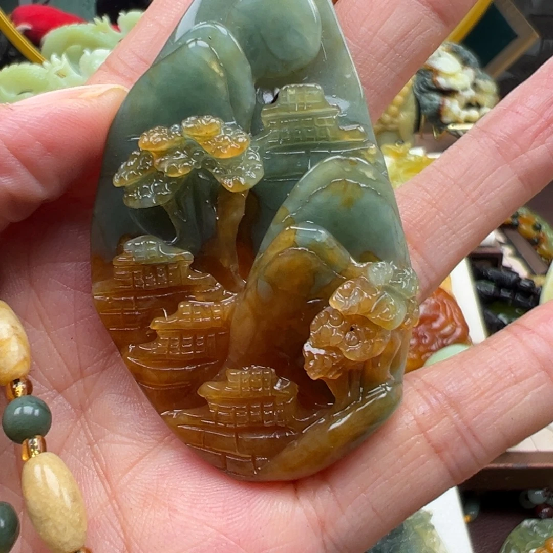 岫玉未镶嵌挂件挂件