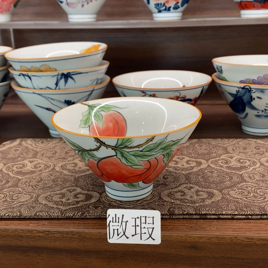 微瑕釉下彩纯手绘手工绘制