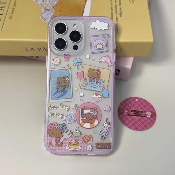 二合一kitty酱配件苹果16promax磨砂iphone15/1413可爱新款手机壳