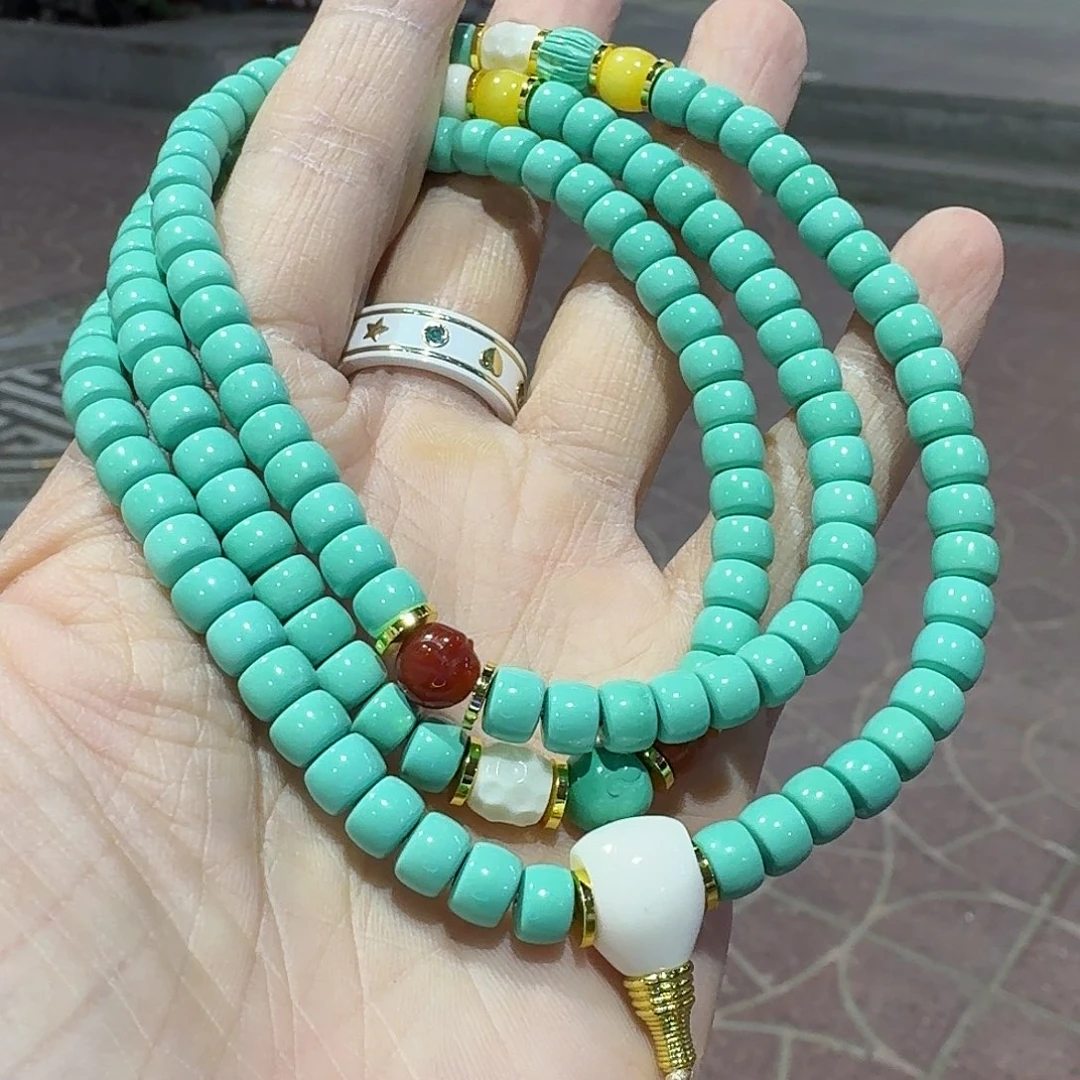 草珠菩提手串6mm绿脖挂