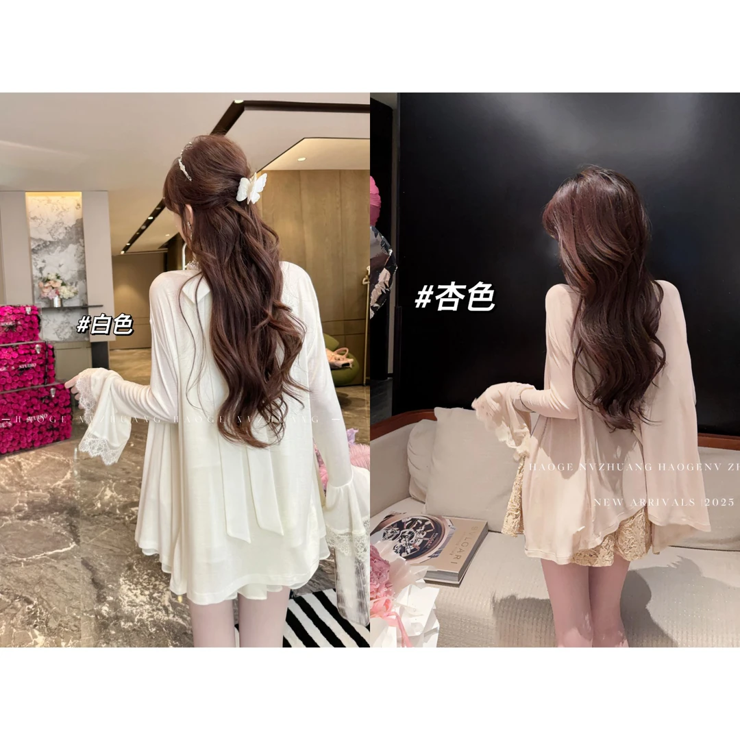 浩哥严选●温柔秘籍C5SY0135A蕾丝上衣预显瘦收腰设计感纯欲开衫