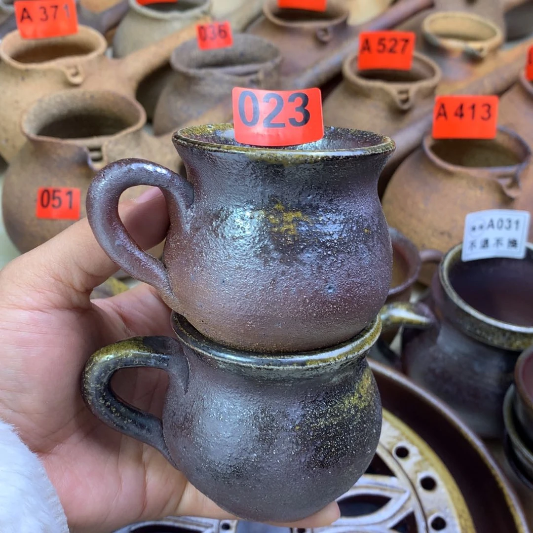 柴烧小咖啡杯150毫升左右一物一拍