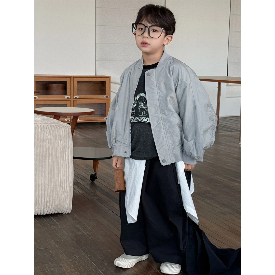男童夹克2025秋季新款儿童夹克男孩韩版百搭休闲宽松外套