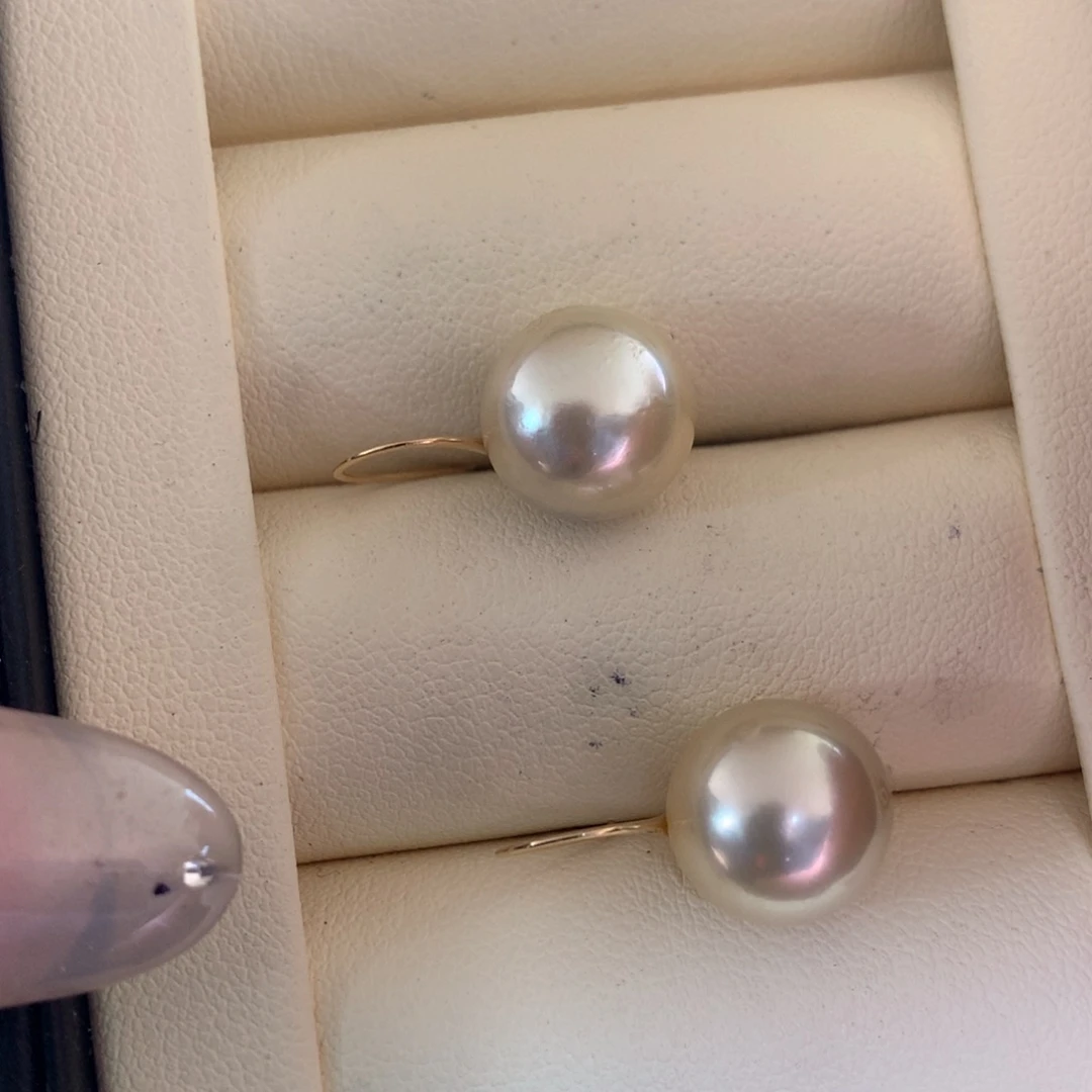 18K金镶嵌耳饰海水珍珠