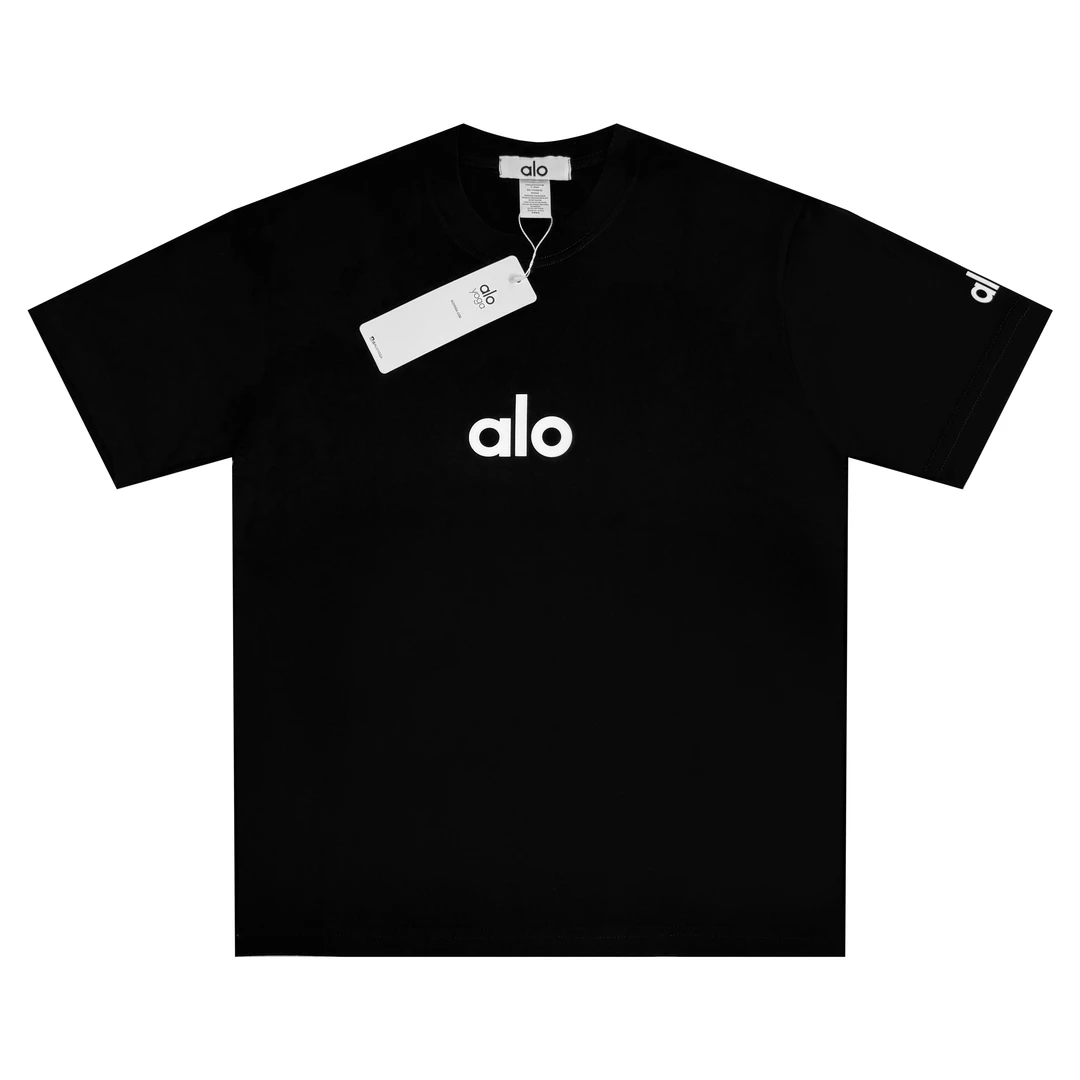 alo纯棉简约时尚休闲百搭宽松短袖T恤男女同款