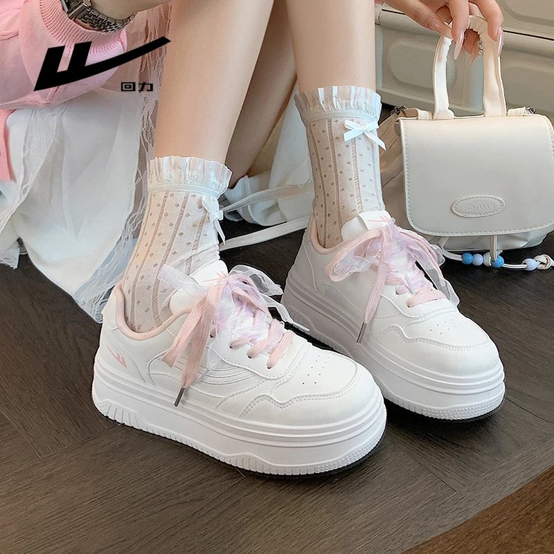 回力小白鞋女2025新款秋冬厚底增高鞋子轻便小众百搭运动休闲板鞋