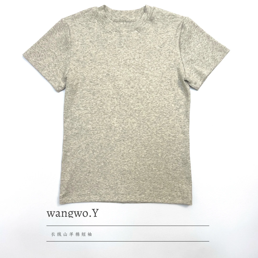 杨太精选【长绒棉修身短款】显瘦时尚舒适休闲圆领简约纯色百搭T