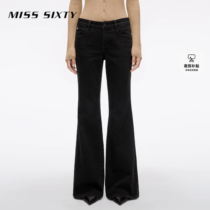 Miss Sixty2025秋季新款牛仔裤女复古修身显瘦微喇叭裤休闲通勤