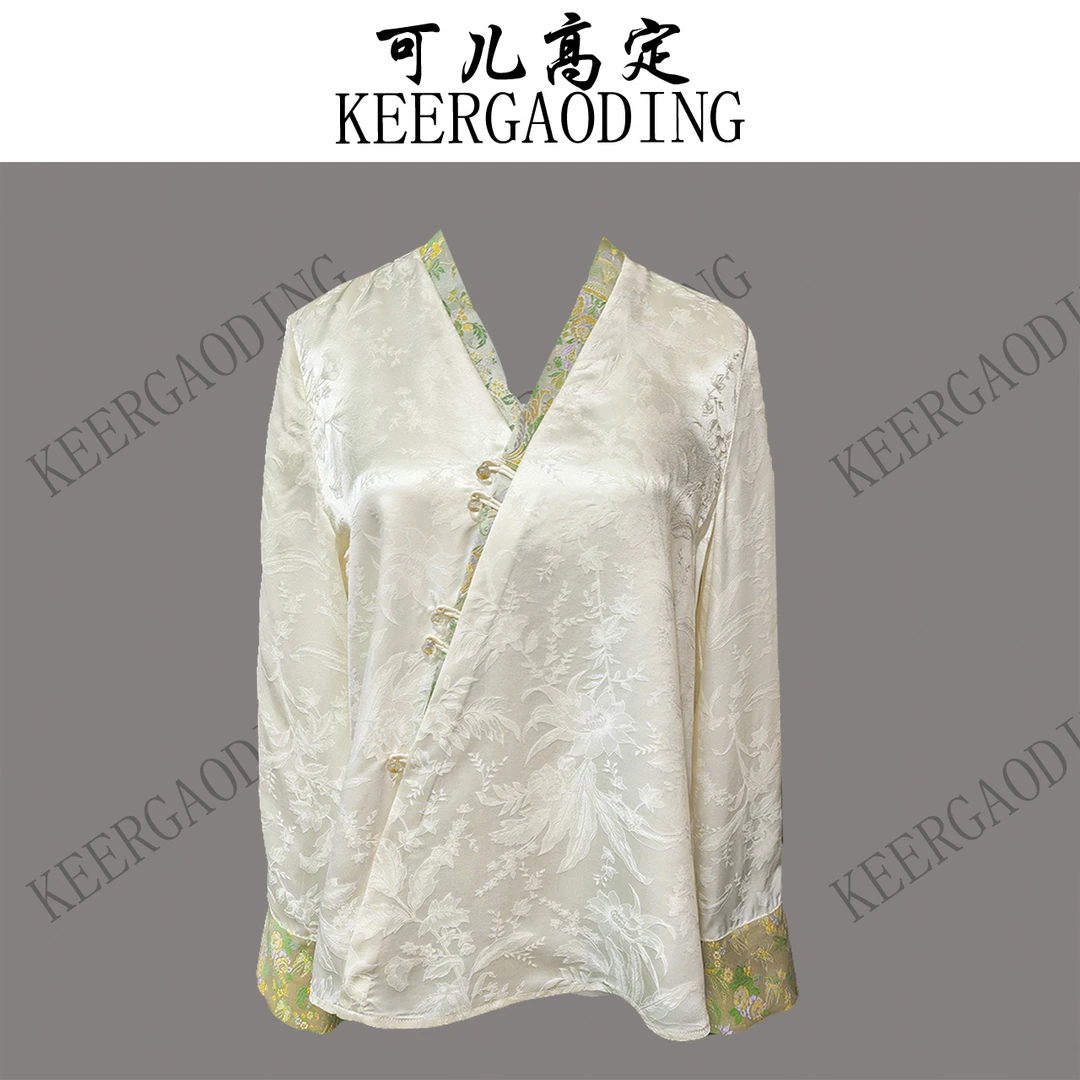 【可儿•高定】高端新中式国风桑波缎提花衬衫上衣KD-53310002