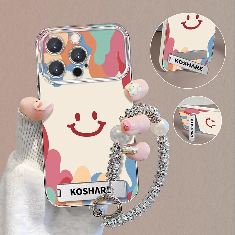 油画笑脸适用苹果16promax手机壳简约女款iPhone14pro新17promax