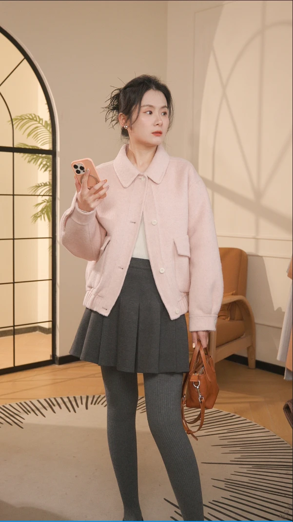 【miu系夹克风】莱赛尔羊毛2025春季新款大衣