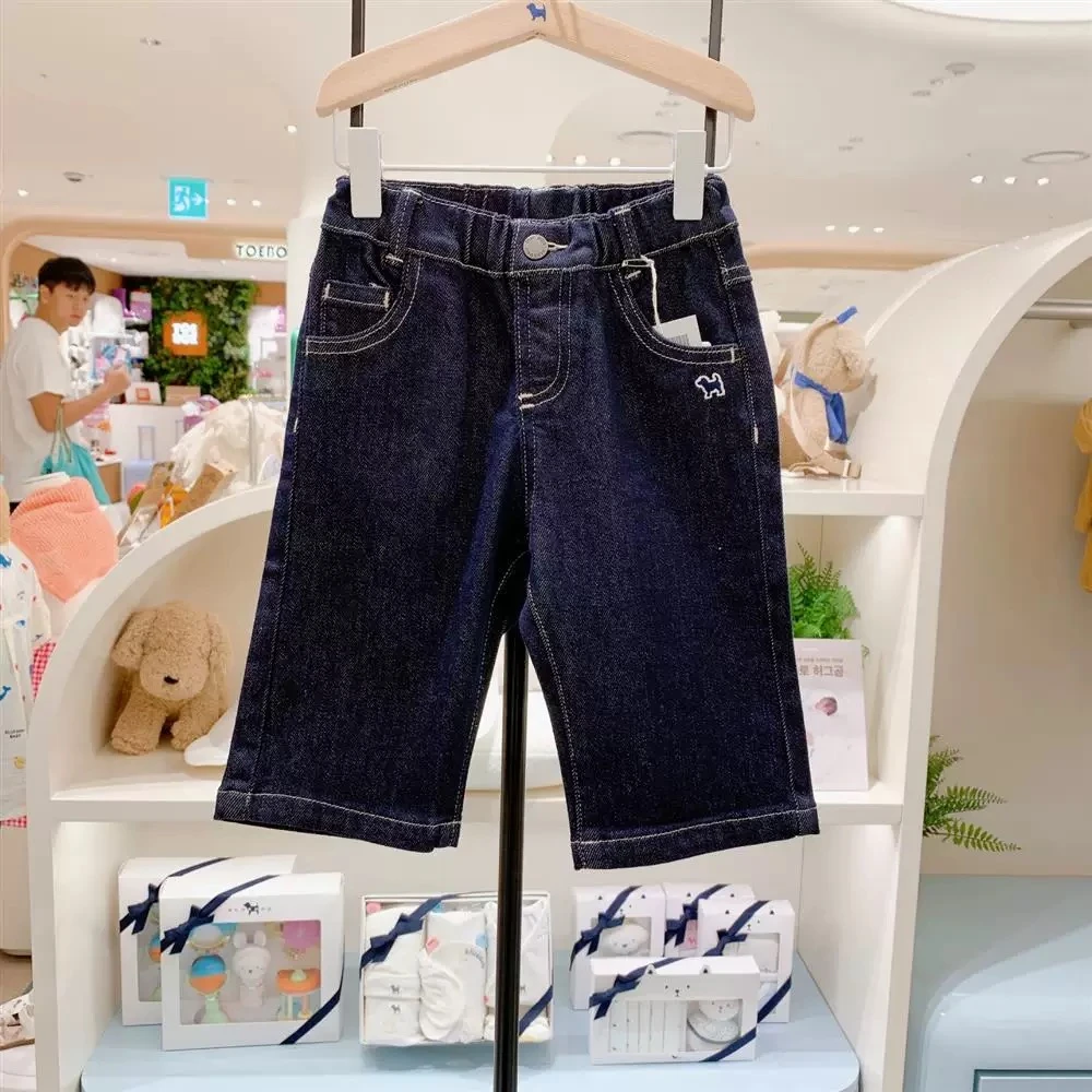 kz877蓝狗韩版童装2025秋款儿童洋气牛仔直筒裤