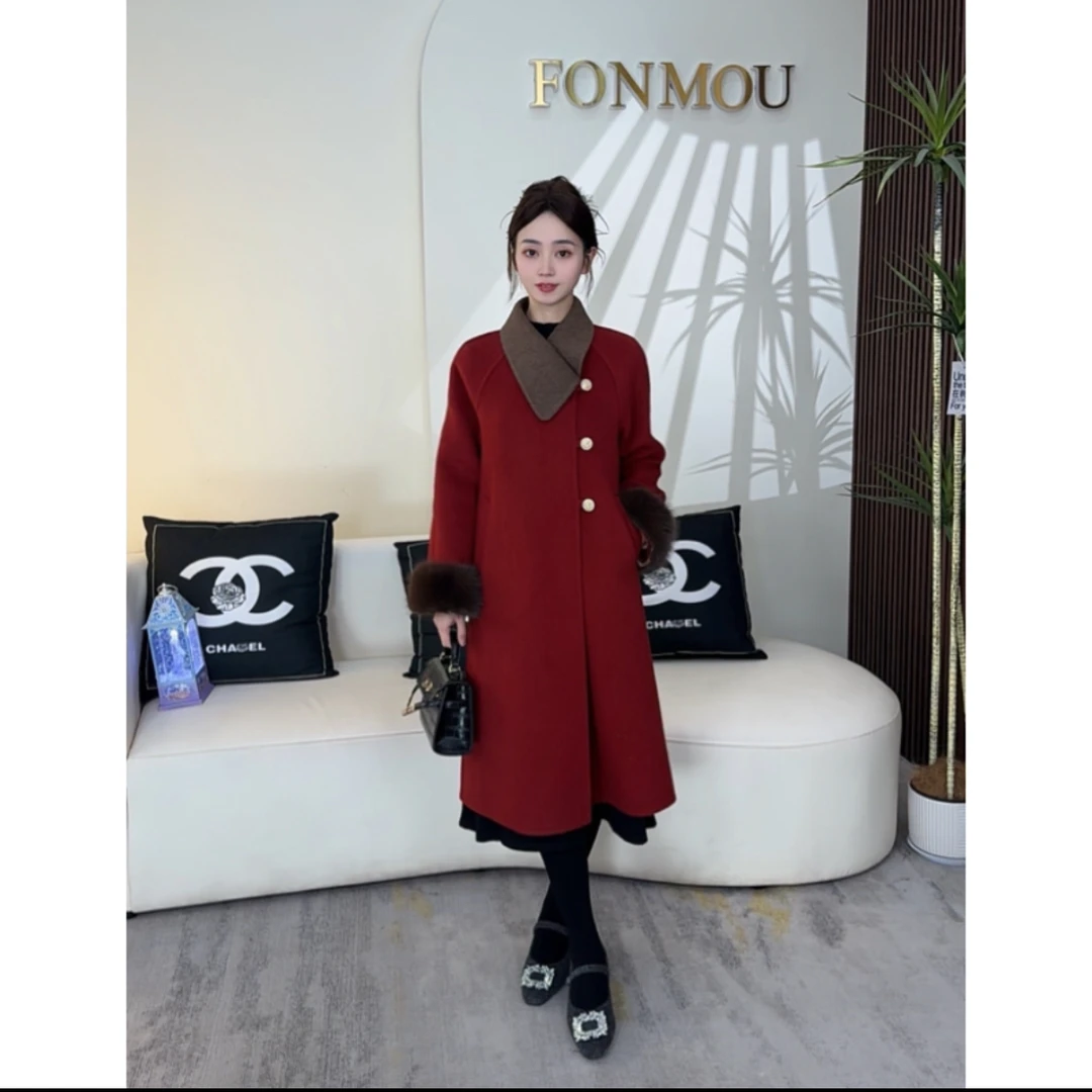 2025新款小个子定制时尚高级感洋气韩版双面羊毛大衣