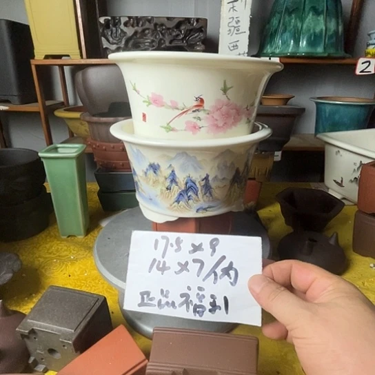 宜兴紫砂花盆二个