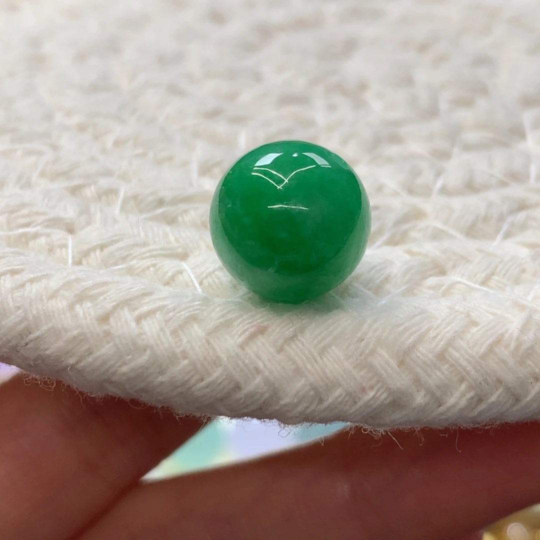 定制翡翠未镶嵌 毛货抛光定制 浓阳绿色花 卡12 买断