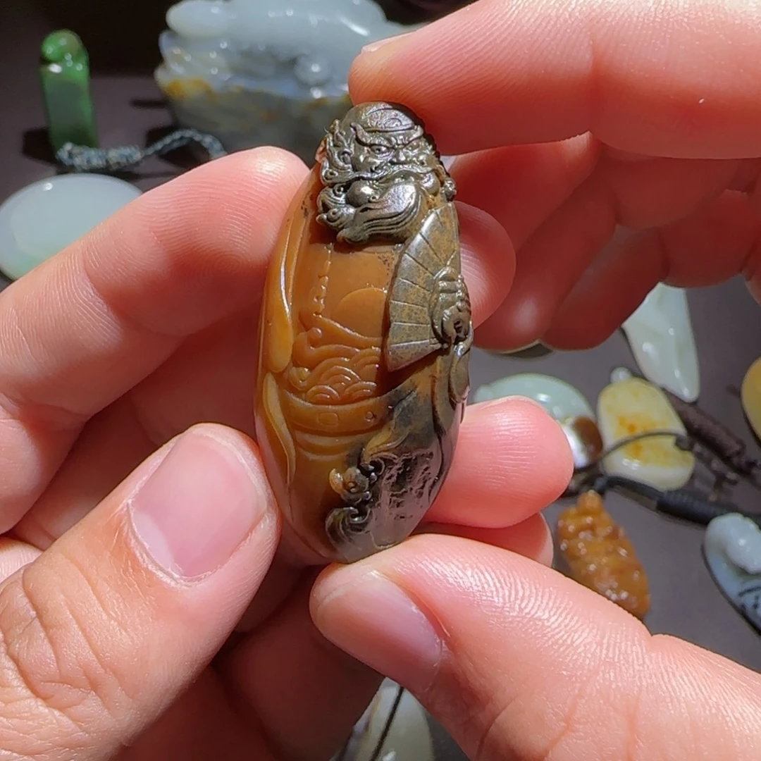 定制和田玉一****离籽黄沁钟馗