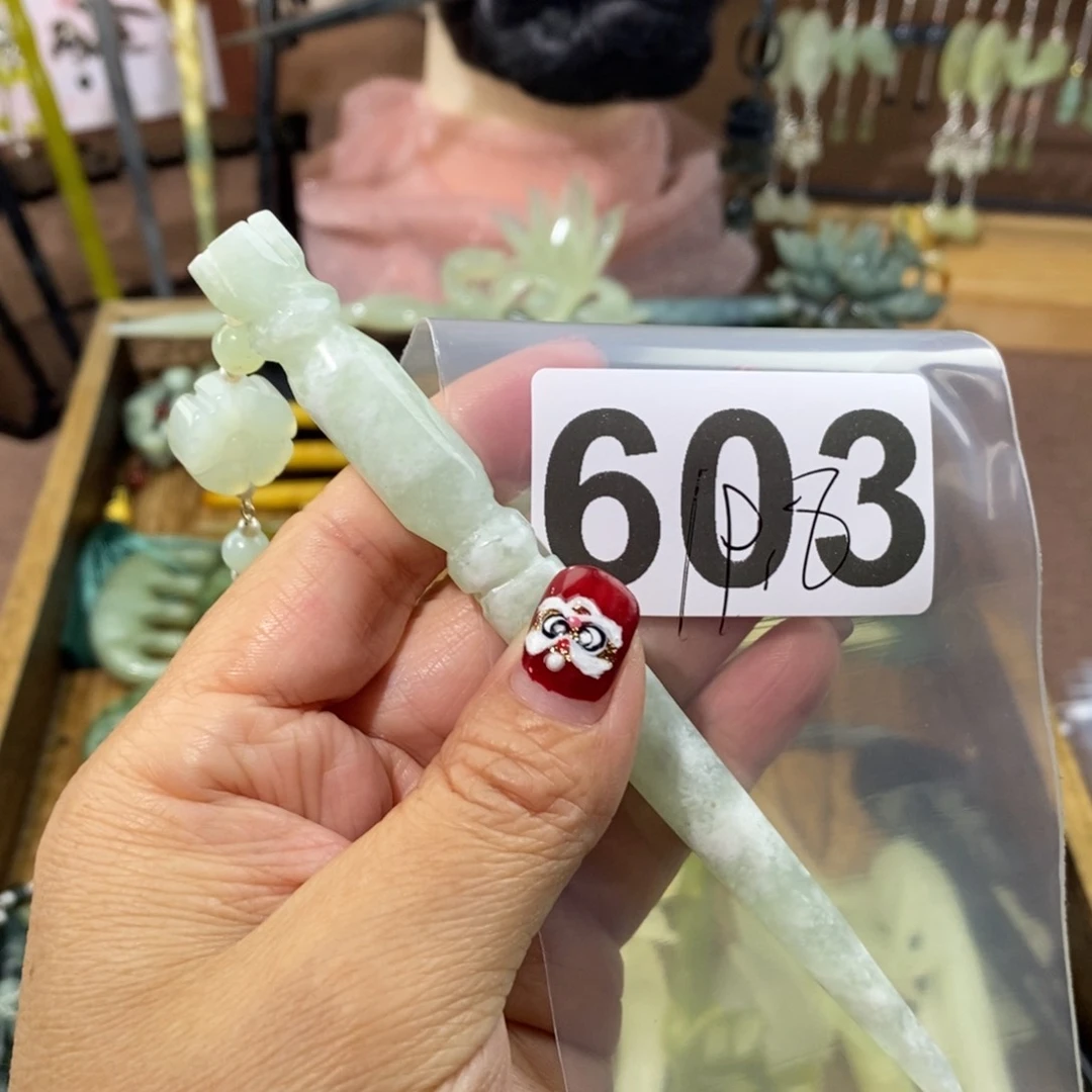 蛇纹石玉玉簪合金L****儿