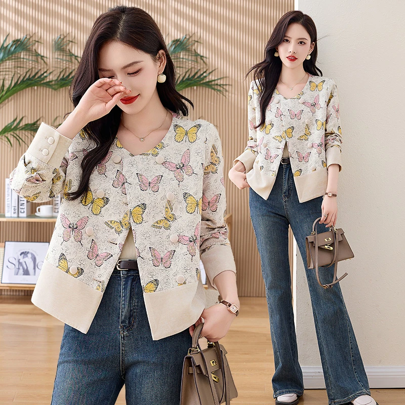 2024秋冬时尚新款高端刺绣新中式小香风短外套春秋气质长袖洋气