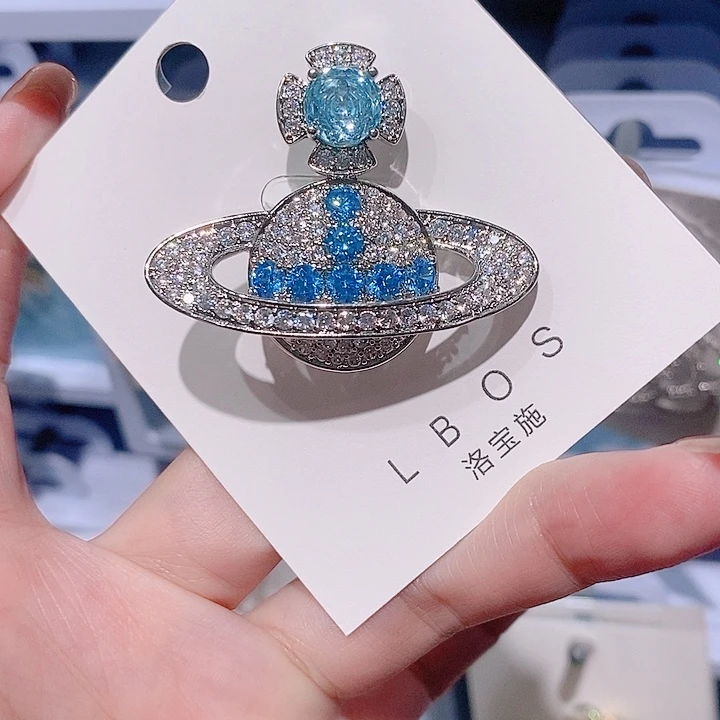 锆石铜合金星球胸针