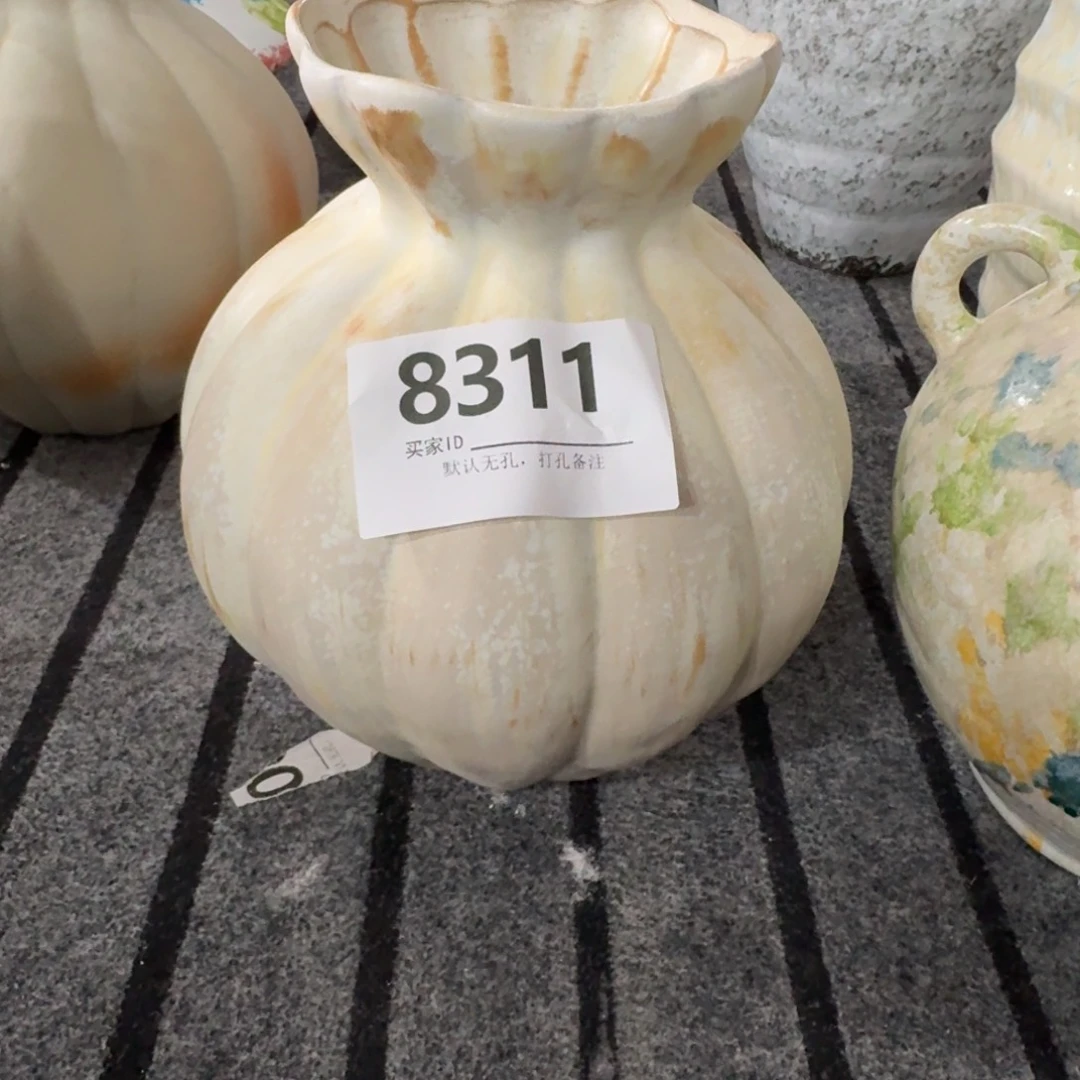 白***雪摆件陶景德镇高温花瓶编码8311高24口8默认无孔