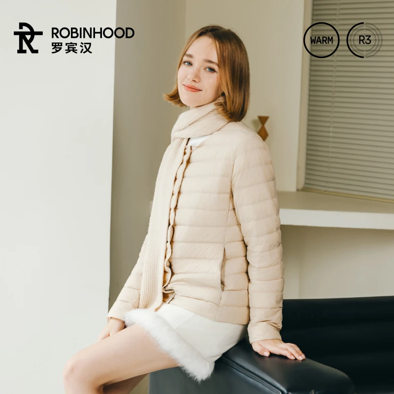 【大七严选】罗宾汉女士轻薄圆V领羽绒服-R241Y5010