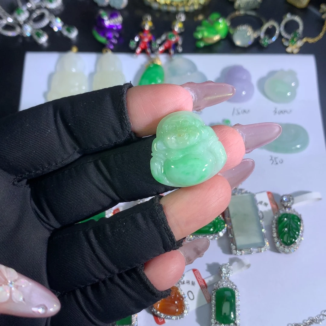 裸石翡翠金牙绿佛公