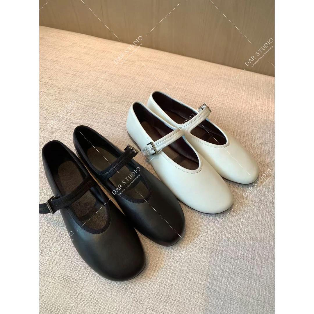DAR STUDIO 深圳货 ROW风意大利进口羊皮真皮大底时尚玛丽珍单鞋